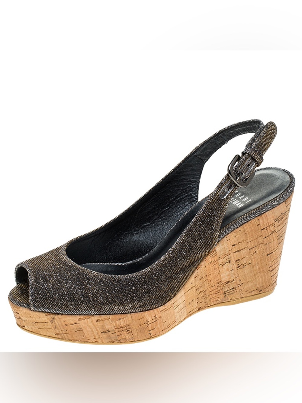 STUART WEITZMAN Metallic Cork Wedge Sandal - Picture 11 of 11